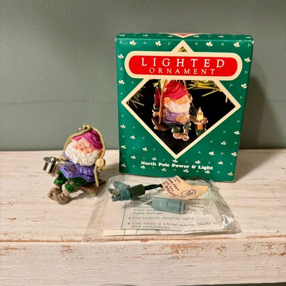 1987 Hallmark North Pole Power and Light Keepsake Magic Christmas Elf Ornament